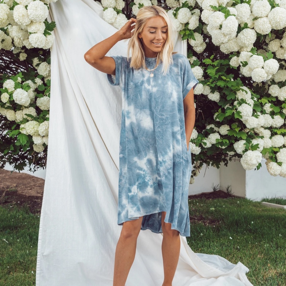 Shop Stevie Blue Tie Dye Dress
